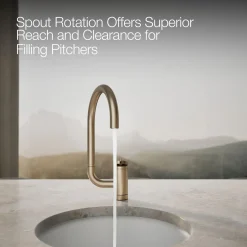 Single-handle bar sink faucet with two-function extended-reach spout