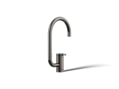 Single-handle bar sink faucet with two-function extended-reach spout