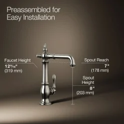 Single-handle bar sink faucet