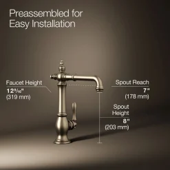 Single-handle bar sink faucet