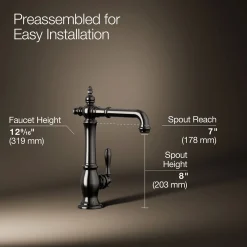 Single-handle bar sink faucet
