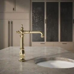 Single-handle bar sink faucet