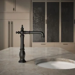 Single-handle bar sink faucet