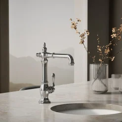 Single-handle bar sink faucet