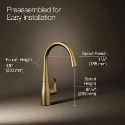 Single-handle bar sink faucet