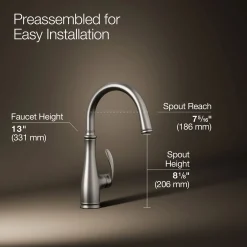 Single-handle bar sink faucet