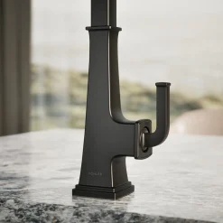Single-handle bar sink faucet