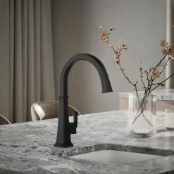 Single-handle bar sink faucet