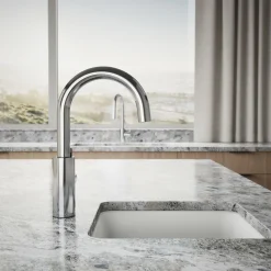 Single-handle bar sink faucet