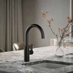 Single-handle bar sink faucet