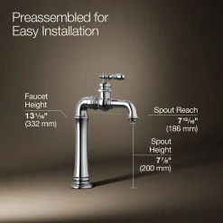 Single-handle bar sink faucet