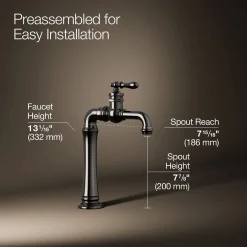 Single-handle bar sink faucet