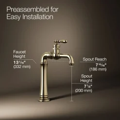 Single-handle bar sink faucet