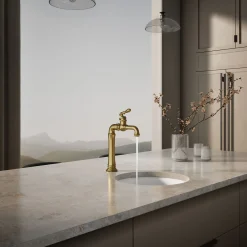 Single-handle bar sink faucet
