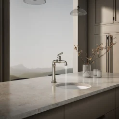 Single-handle bar sink faucet