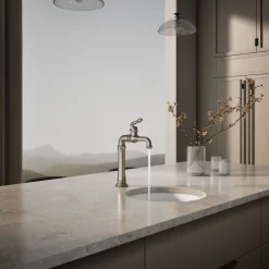 Single-handle bar sink faucet
