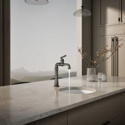 Single-handle bar sink faucet