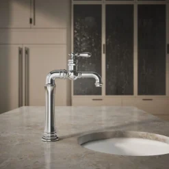 Single-handle bar sink faucet