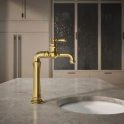 Single-handle bar sink faucet