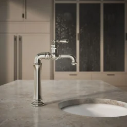 Single-handle bar sink faucet