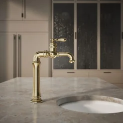 Single-handle bar sink faucet
