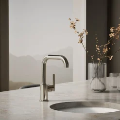 Single-handle bar sink faucet