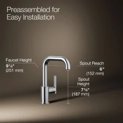 Single-handle bar sink faucet