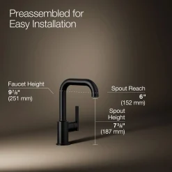 Single-handle bar sink faucet