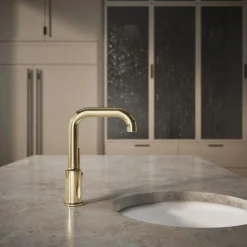 Single-handle bar sink faucet