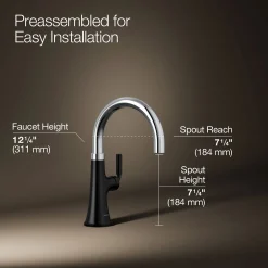 Single-handle bar sink faucet