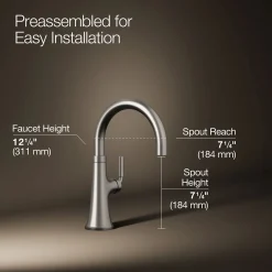 Single-handle bar sink faucet