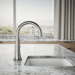 Single-handle bar sink faucet