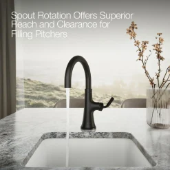 Single-handle bar sink faucet