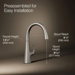 Single-handle bar sink faucet