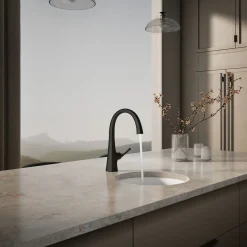 Single-handle bar sink faucet