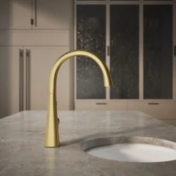 Single-handle bar sink faucet