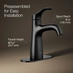 Single-handle bathroom sink faucet, 0.5 gpm