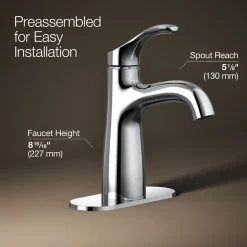 Single-handle bathroom sink faucet, 1.2 gpm