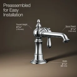 Single-handle bathroom sink faucet, 1.2 gpm