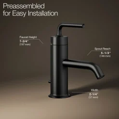 Single-handle bathroom sink faucet with Straight Lever handle, 1.2 gpm