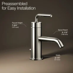 Single-handle bathroom sink faucet with Straight Lever handle, 1.2 gpm