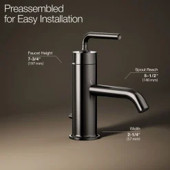 Single-handle bathroom sink faucet with Straight Lever handle, 1.2 gpm
