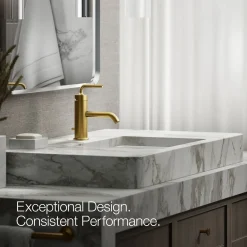 Single-handle bathroom sink faucet with Straight Lever handle, 1.2 gpm