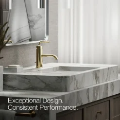Single-handle bathroom sink faucet with Straight Lever handle, 1.2 gpm
