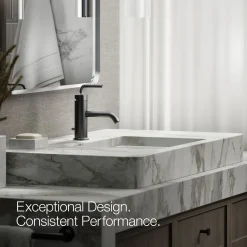 Single-handle bathroom sink faucet with Straight Lever handle, 1.2 gpm