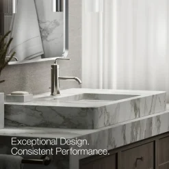 Single-handle bathroom sink faucet with Straight Lever handle, 1.2 gpm