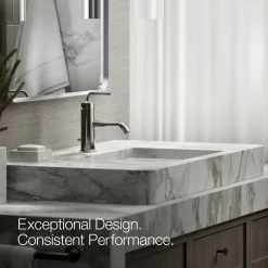Single-handle bathroom sink faucet with Straight Lever handle, 1.2 gpm