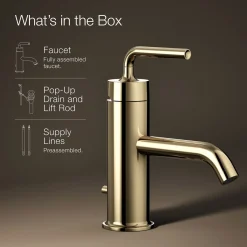 Single-handle bathroom sink faucet with Straight Lever handle, 1.2 gpm