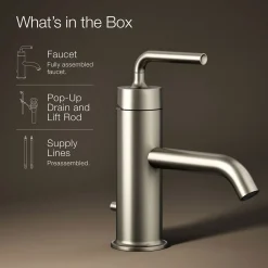 Single-handle bathroom sink faucet with Straight Lever handle, 1.2 gpm