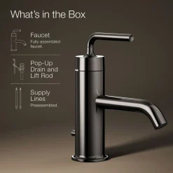 Single-handle bathroom sink faucet with Straight Lever handle, 1.2 gpm
